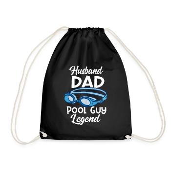 Husband Dad Pool Guy Legend Schwimmen Schwimmer - Turnbeutel - Schwarz - Vorne