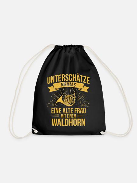 Waldhorn Waldhornspieler Waldhornist - Turnbeutel - Schwarz