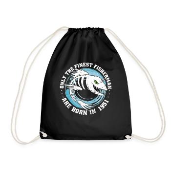 Pêcheur né 1951 anniversaire drôle - Sac de sport léger - noir - Devant
