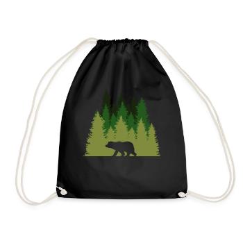 Wildlife Nature Animal Bear Outdoor - Drawstring Bag - black - Front