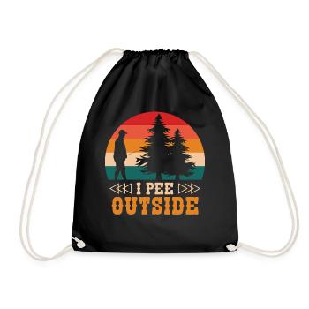 I pee outside I love it outside - Drawstring Bag - black - Front