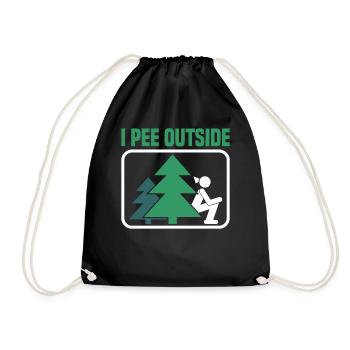 I pee outside I love it outside - Drawstring Bag - black - Front