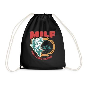 Man, I love fishing design - Drawstring Bag - black - Front