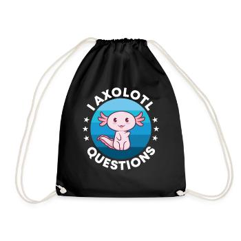 I Axolotl questions - Drawstring Bag - black - Front