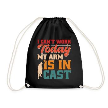 Je ne peux pas travailler aujourd’hui, mon bras est - Sac de sport léger - noir - Devant