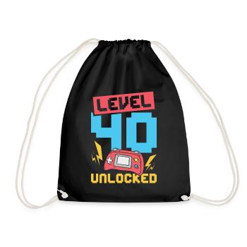 Level 40 unlocked - Turnbeutel - Schwarz - Vorne