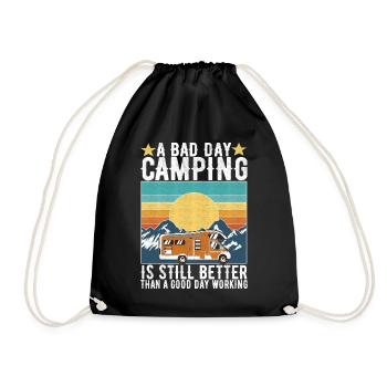Camping Wohnmobil - Turnbeutel - Schwarz - Vorne