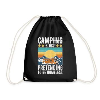 Camping Wohnmobil - Turnbeutel - Schwarz - Vorne