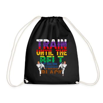 Train until the belt turns black MMA Gur - Drawstring Bag - black - Front