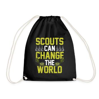 Scouts can change the world Clan sayings - Drawstring Bag - black - Front