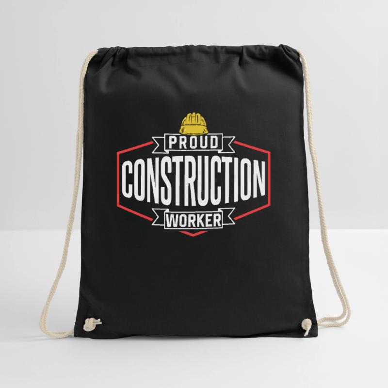 Proud Construction Worker Team Construction Site Teamwork Drawstring Bag