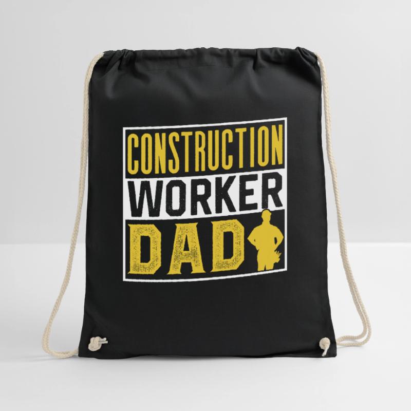 Construction worker father teamwork construction site construction team Drawstring Bag