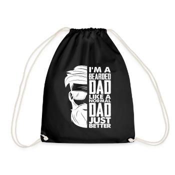 Papa Father's Day Beard Wearer - Drawstring Bag - black - Front