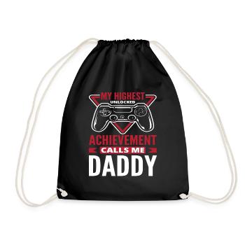 Vater Gamer Papa Kinder Vatertag - Turnbeutel - Schwarz - Vorne
