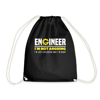 Ingenieur Recht Haben Geschenk - Turnbeutel - Schwarz - Vorne