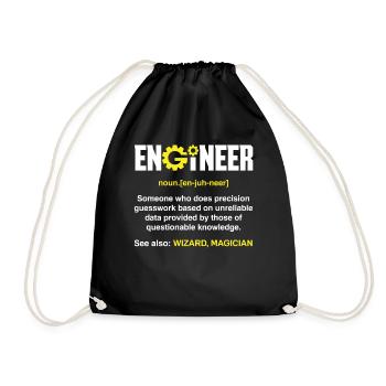 Engineer Definition - Drawstring Bag - black - Front