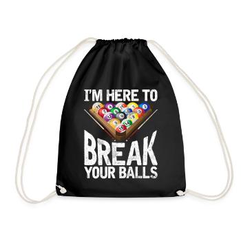Billard Lustiger Spruch & Herren Snooker Design - Turnbeutel - Schwarz - Vorne