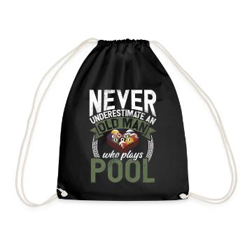 Billard Lustiger Spruch & Herren Snooker Design - Turnbeutel - Schwarz - Vorne