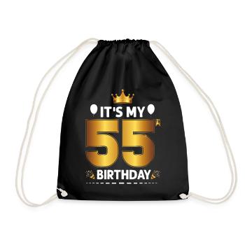 55 Anniversaire 55 ans Joyeux anniversaire - Sac de sport léger - noir - Devant