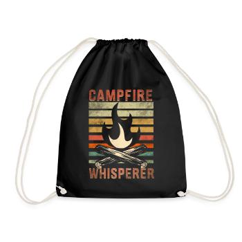 Campfire Camping - Drawstring Bag - black - Front