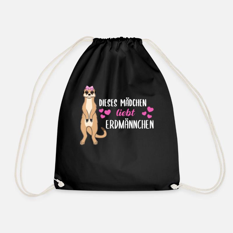 Erdmännchen Spruch Geschenk Damen Mädchen - Turnbeutel - Schwarz
