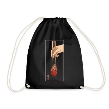 Esthétique Vaporwave Japonais Années 90 Japon Cœur Humain - Sac de sport léger - noir - Devant