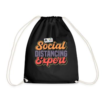 I am an expert in social affairs - Drawstring Bag - black - Front