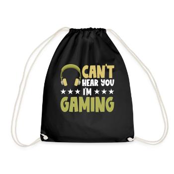 can't here you Gaming - Drawstring Bag - black - Front