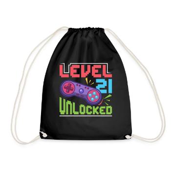 Level 21 unlocked - Turnbeutel - Schwarz - Vorne