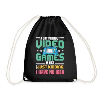 video Games i have no idea Gaming Design - Drawstring Bag - black - Front