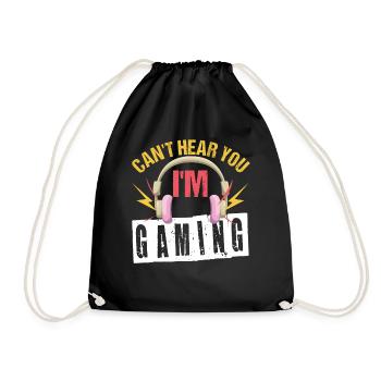 can't here you Gaming - Drawstring Bag - black - Front