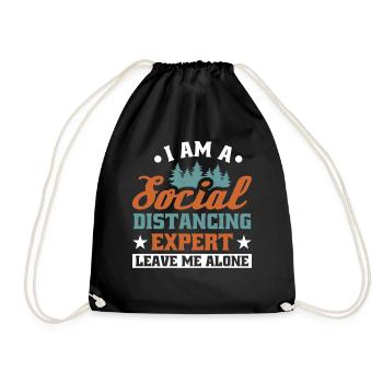 I am a social expert - Drawstring Bag - black - Front