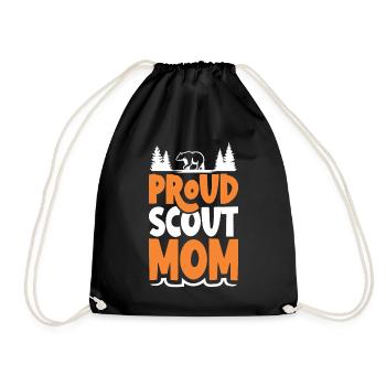 Proud Scout Mom Scouting Camp Mom Mom Moms - Drawstring Bag - black - Front