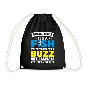 Here Fishy Fishy Design - Drawstring Bag - black - Front