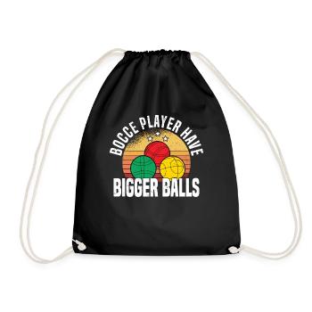Boccia Petanque Boule Bocciaspieler Lyonnais - Turnbeutel - Schwarz - Vorne