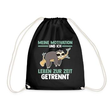 Meine Motivation und ich leben zur Zeit getrennt F - Turnbeutel - Schwarz - Vorne