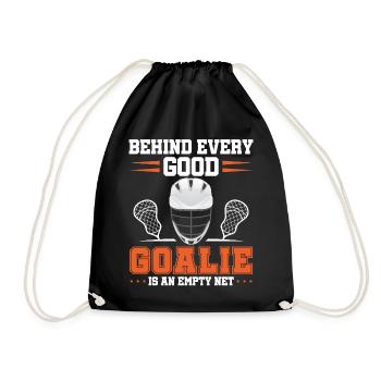 Lacrosse Goalkeeper LAX Goalie Player Fan Coach - Drawstring Bag - black - Front