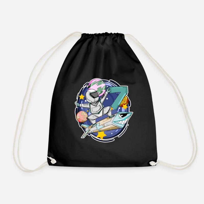 7. Geburtstag - 7 Jahre Astronaut Junge Geschenk - Turnbeutel - Schwarz