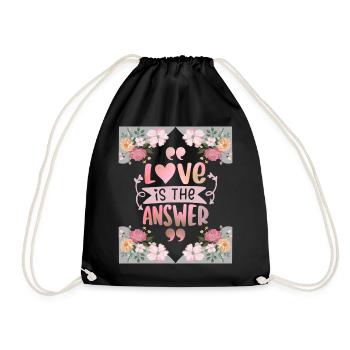 L’amour de la Saint-Valentin est la réponse, en disant, les fleurs - Sac de sport léger - noir - Devant