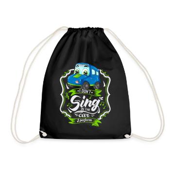 Funny automobile, car saying, singing - Drawstring Bag - black - Front