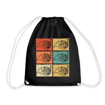 French horn French horn player French hornist - Drawstring Bag - black - Front