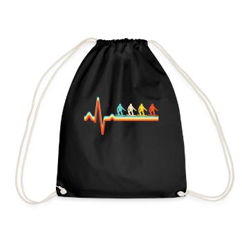 Snowboarding Retro Heartbeat - Drawstring Bag - black - Front