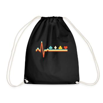 Poker Rétro Battement de cœur - Sac de sport léger - noir - Devant