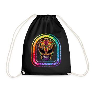 Dia De Los Muertos Shirt, Lucha Libre El Santo - Drawstring Bag - black - Front