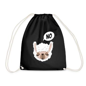No, I don't have to! - Lama - Saying - Drawstring Bag - black - Front