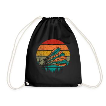 Badminton Funny Saying Men's Badminton Design - Drawstring Bag - black - Front