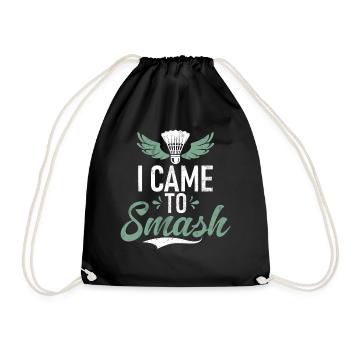 Badminton Funny Saying Men's Badminton Design - Drawstring Bag - black - Front