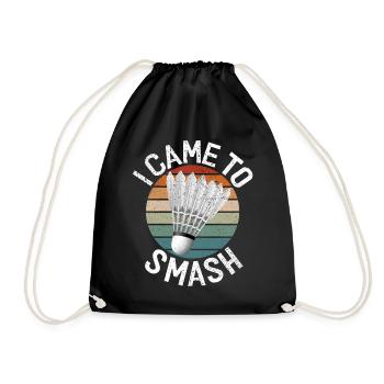Badminton Funny Saying Men's Badminton Design - Drawstring Bag - black - Front