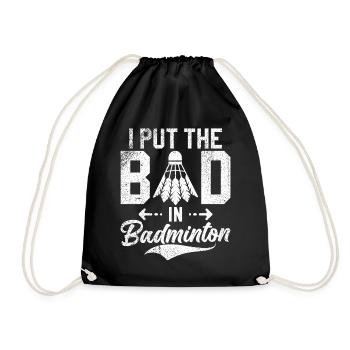 Badminton Funny Saying Men's Badminton Design - Drawstring Bag - black - Front