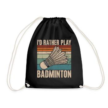 Badminton Funny Saying Men's Badminton Design - Drawstring Bag - black - Front
